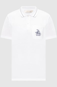 Белое поло с вышивкой