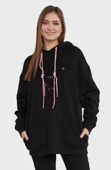 Женское черное худи Черный L Guess W3YQ09.K9Z21