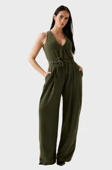 Женский темно-зеленый джинсовый комбинезон Зеленый L Guess W5YD1H.WDX72;F8GU