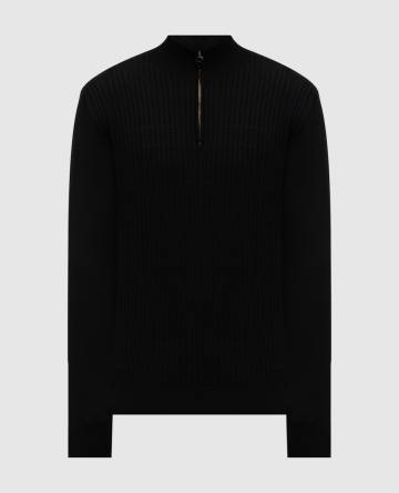 Черный джемпер из шерсти, шелка и кашемира