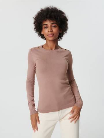 Джемпер з декоративними ґудзиками - бежевий Джемпер з декоративними ґудзиками - бежевий