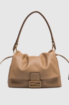 Коричневая кожаная сумка Mamma Baguette