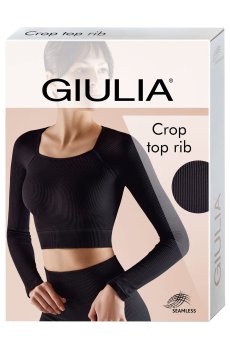 Уценка! Спортивный топ женский Giulia Crop Top Rib с длинным рукавом, в рубчик, Emerald, размер универсальный 0