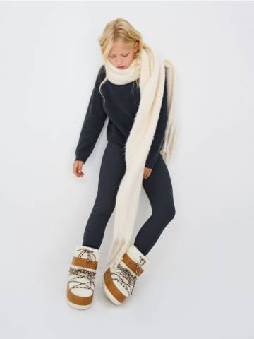 Ребристі легінси - темно-сірий