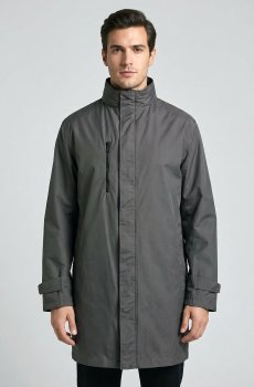 Мужской плащ-ветровка серого цвета AS-148-n-set-grey