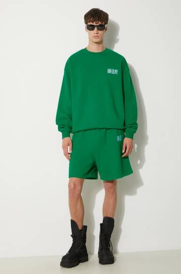 Хлопковые шорты Awake NY Awake Sweatshort цвет зелёный меланж SP24-PA006 Хлопковые шорты Awake NY Awake Sweatshort цвет зелёный меланж SP24-PA006