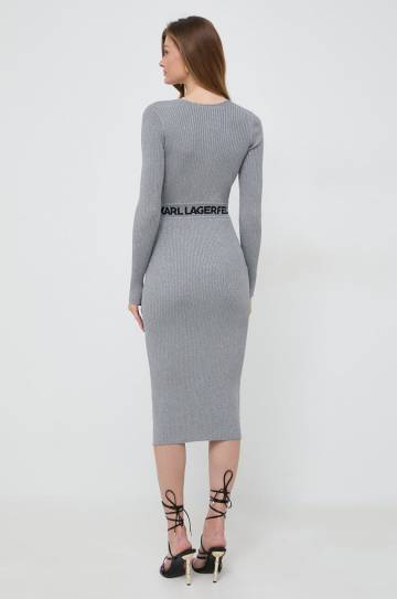 Платье Karl Lagerfeld цвет серый mini облегающая Платье Karl Lagerfeld цвет серый mini облегающая