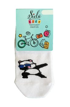 Детские носки Siela RT1313-112 Dab Панда, короткие, белые, размер 31-34