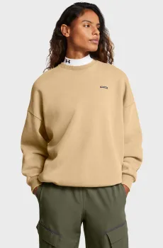 Женский бежевый свитшот UA Icon HWT Flc OS Crew Бежевый L Under Armour 1386486-263