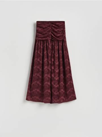 Reserved - Мереживна спідниця міді - буряковий - 032HW-83X