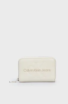 Женский белый кошелек SCULPTED MED ZIP AROUND MONO Белый ONESIZE Calvin Klein K60K612255