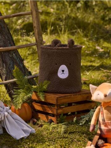 Кошик для зберігання з принтом - коричневий