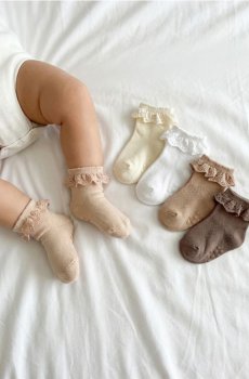 Набір протиковзких шкарпеток з оборкою, 5 pack - різнобарвний