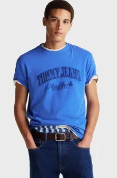 Мужская синяя футболка TJM REG VINTAGE VARSITY TEE Синий S Tommy Jeans DM0DM20356