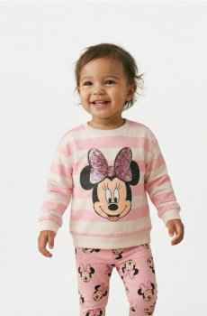 Світшот із круглим вирізом і принтом Minnie Mouse - кремовий