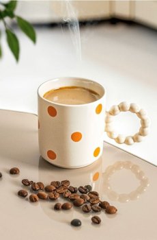 Керамічне горня з ручкою - жовтий