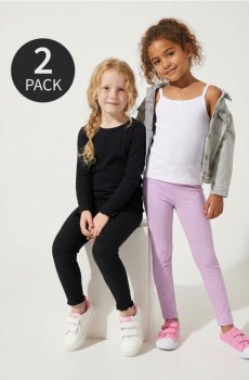 Набір з 2 бавовняних легінсів - різнобарвний