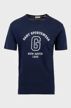 Мужская темно-синяя футболка GRAPHIC Синий XXL Gant 2003310