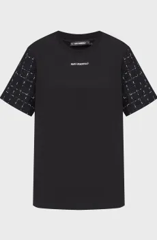 Женская черная футболка boucle Черный XS Karl Lagerfeld A4W17091