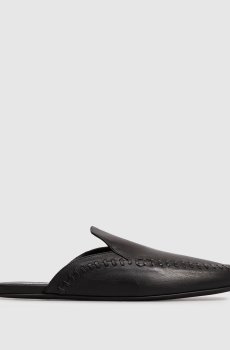 Черные кожаные мюли Sika