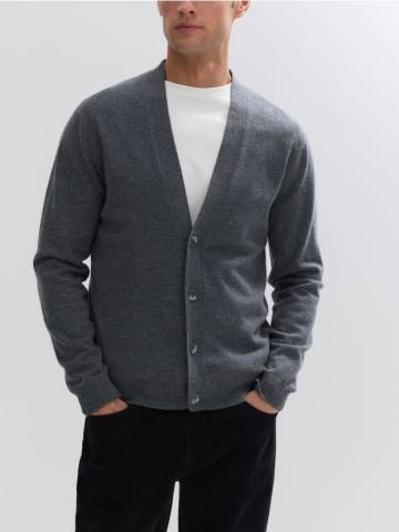 Reserved - Кардиган з мериносової вовни - середньо-сірий - 443GQ-85M