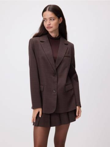 Reserved - Двобортний блейзер - темно коричневий - 517GG-89M