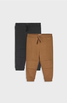 Бавовняні штани-джогери 2 pack - сіро-коричневий