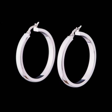 Золотые серьги - кольца (3,5см) с03417 Золотые серьги - кольца (3,5см) с03417