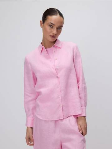 Reserved - Лляна сорочка - рожевий - YS123-30X