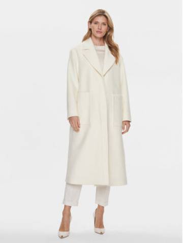 Boss Вовняне пальто Caridi 50510308 Écru Relaxed Fit Boss Вовняне пальто Caridi 50510308 Écru Relaxed Fit