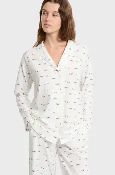 Женская белая рубашка с узором PRYSKA Белый M Etam 6556744