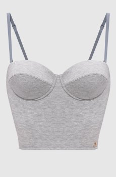Серый меланжевый топ-бюстье
