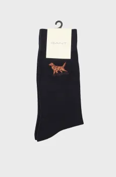 Мужские темно-синие носки EMBROIDERED Синий 40-42 Gant 9960337