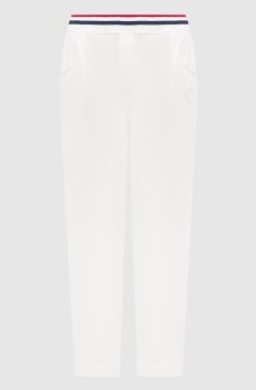 Белые спортивные штаны с эмблемой