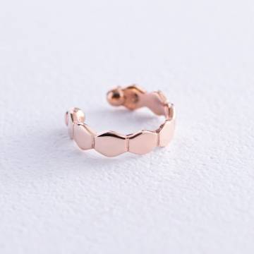 Серьга - каффа "Грани" в красном золоте с07910 Серьга - каффа "Грани" в красном золоте с07910