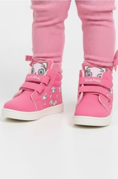Теплі високі кеди на липучках Kitty Kotty - рожевий