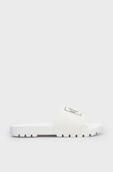 Женские белые слайдеры TRUCK SLIDE MONOGRAM RUBBER W Белый 37 Calvin Klein YW0YW00893