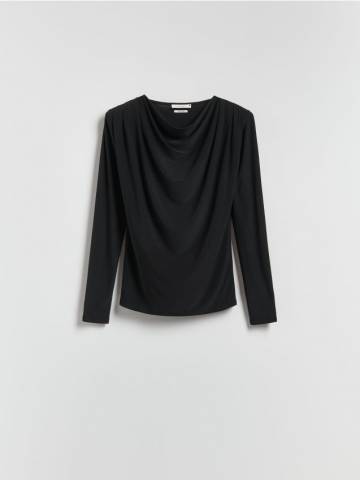 Reserved - Блузка з підплічниками - чорний - 656IU-99X