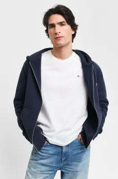 Мужское темно-синее худи EMBOSSED FULL-ZIP Синий S Gant 2015086