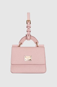 Розовый кожаный картхолдер-брелок Dauphine