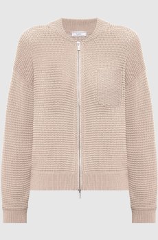Бежевый кардиган с цепочкой мониль