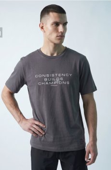 Бавовняна футболка slim fit з коротким рукавом Active - темно-сірий