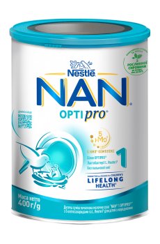 Детская начальная молочная сухая смесь NAN 1 OPTIPRO с 5 олигосахаридами, для детей с рождения, 400 г
