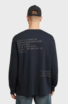 Мужской темно-синий лонгслив Back Синий L G-Star RAW D26835,D976