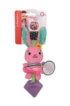Мягкая навесная игрушка Infantino Зайчонок, с прорезывателем, 7*4.5*17 см, с рождения (005059I)
