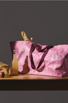 Візерункова сумка з ручками - пастельний рожевий