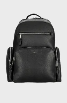 Мужской черный кожаный рюкзак Черный ONESIZE BOSS 50512793;001