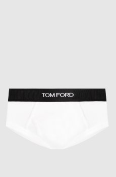 Белые трусы-брифы с логотипом