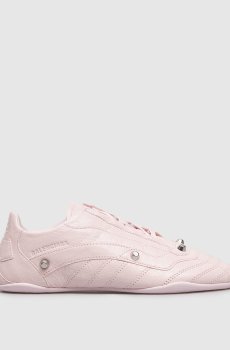Розовые кожаные кроссовки City