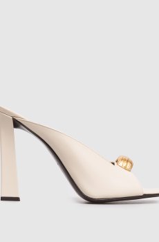 Бежевые кожаные мюли Mya